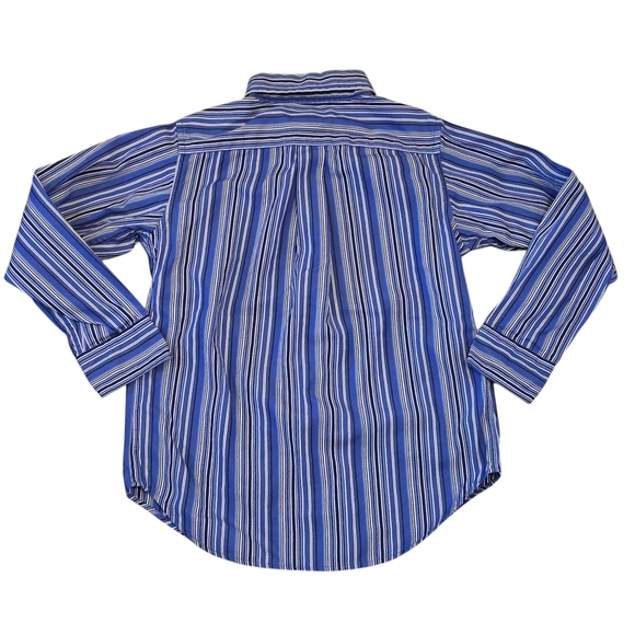Polo Ralph Lauren Shirt Boys Size 5 Blue White Striped Button Down Long Sleeve - Picture 4 of 10